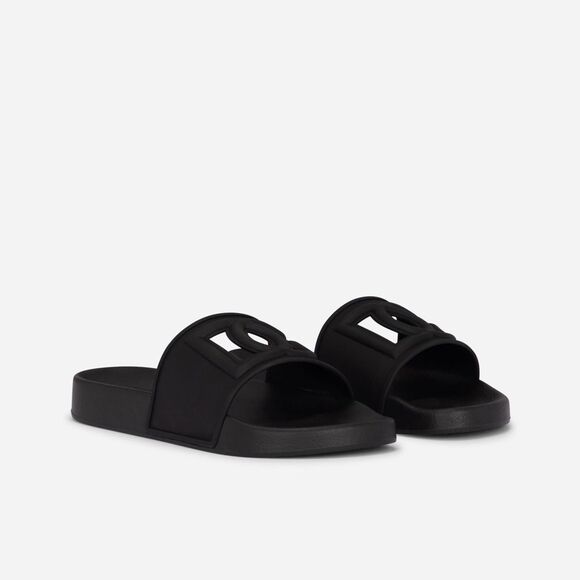 Dolce & Gabbana Rubber beachwear sliders with DG logo, New, Size 35 - Picture 5 of 15
